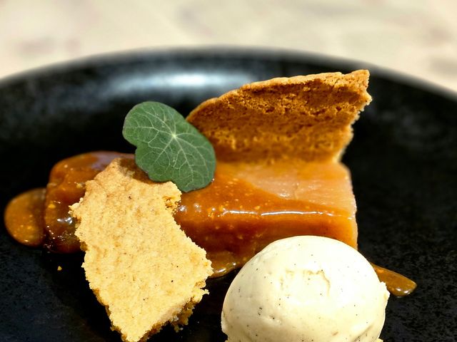 restaurant la terrasse Tarte tatin déstructurée